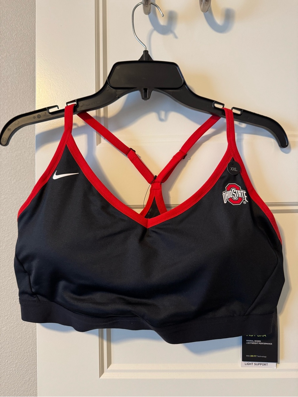 NWT Nike Ohio State Black & Red Sports Bra